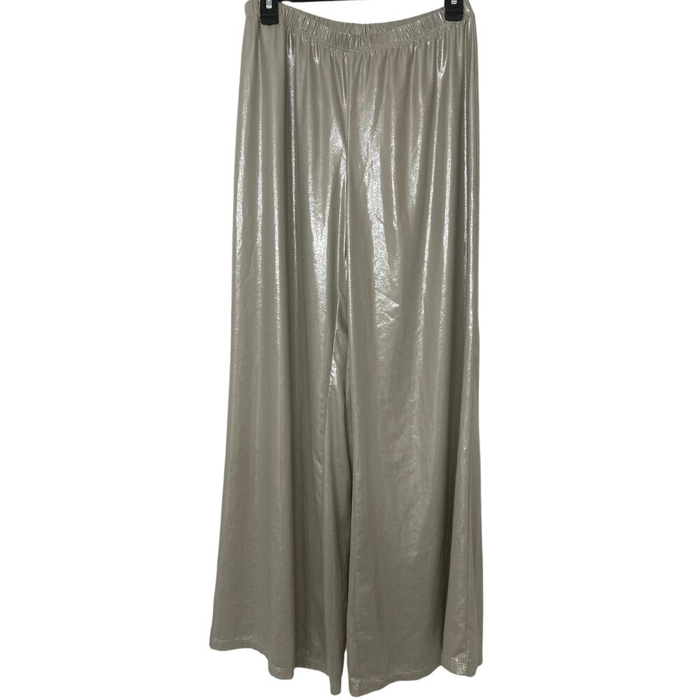 S. Levine Taupe Shimmer Wide Leg Palazzo Pants Medium Made in USA NWT
Evening